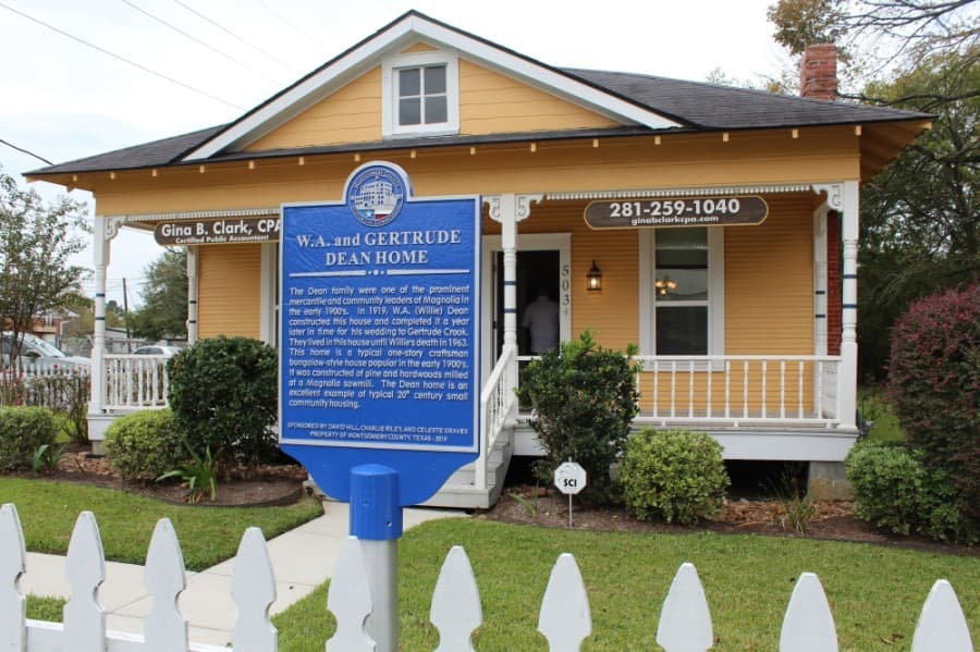 The home, located at 503 Commerce St., Magnolia, was built in 1919-20 and serves today as offices for a certified public accountant. (Anna Lotz/Community Impact Newspaper)