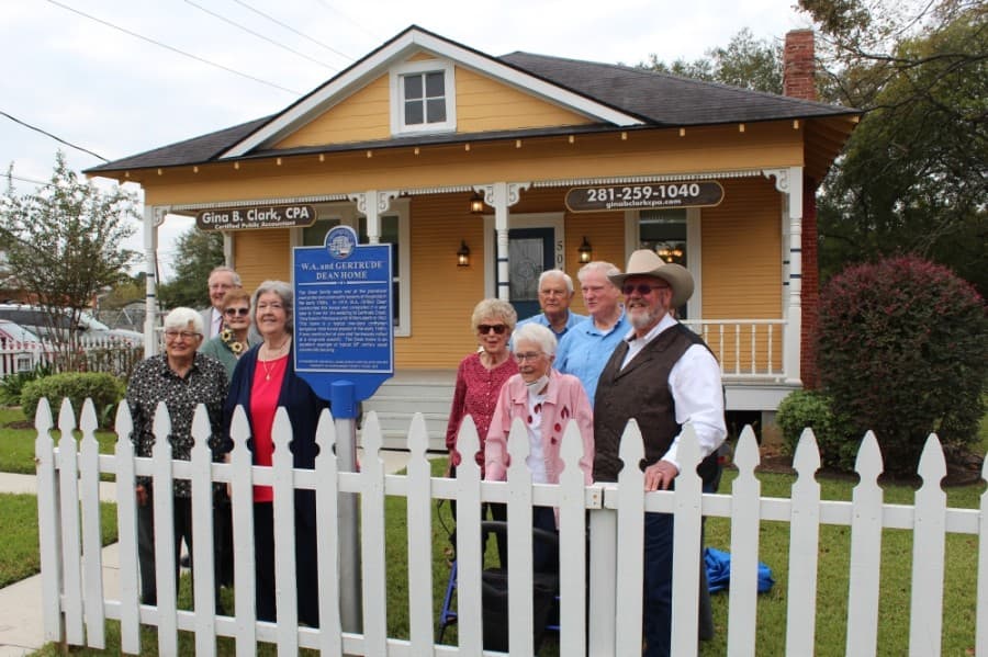 Members of the Montgomery County Historical Commission and public officials celebrated the unveiling of the county's second historical marker in the Magnolia area Oct. 26. (Anna Lotz/Community Impact Newspaper)