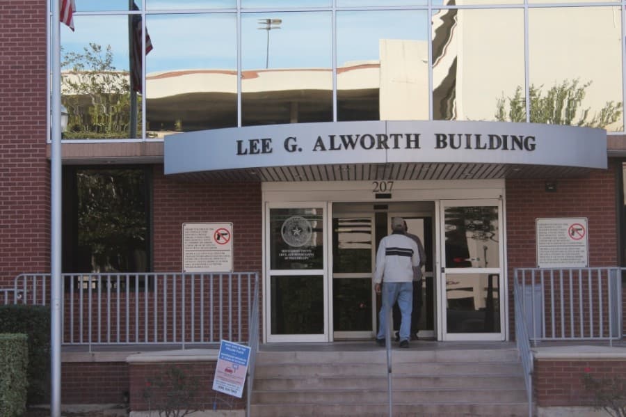 Polling stations in Montgomery County include the Lee G. Alworth building in Conroe. (Andy Li/Community Impact Newspaper)