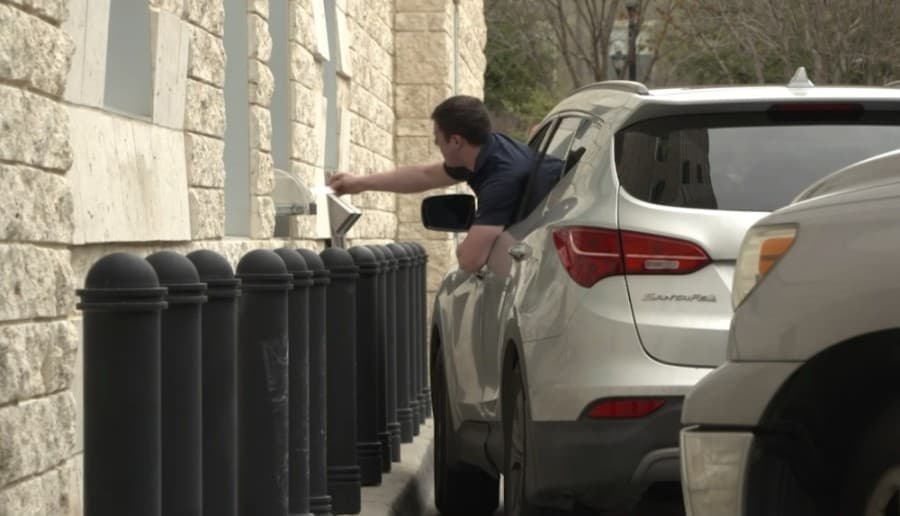 Drive-thru pickup of items placed on hold at the Frisco Public Library is available seven days a week. (Screenshot courtesy city of Frisco)