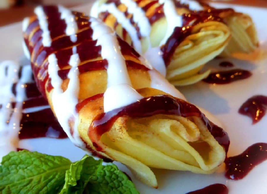 Sweet Pierogis ($9.99) are filled dumplings that come in a variety of flavors, including sweet cheese, cherry, blueberry, strawberry and plum. (Courtesy European in Texas Market Cafe)