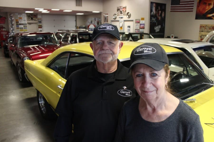 Dave and Maris Garrett moved their classic car business to Lewisville three years ago. (Daniel Houston/Community Impact Newspaper)