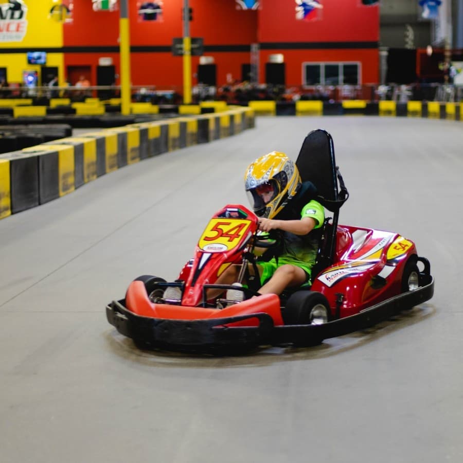 Children as young as 6 years old can race at the facility. (Courtesy Kartland Indoor Performance Raceway)