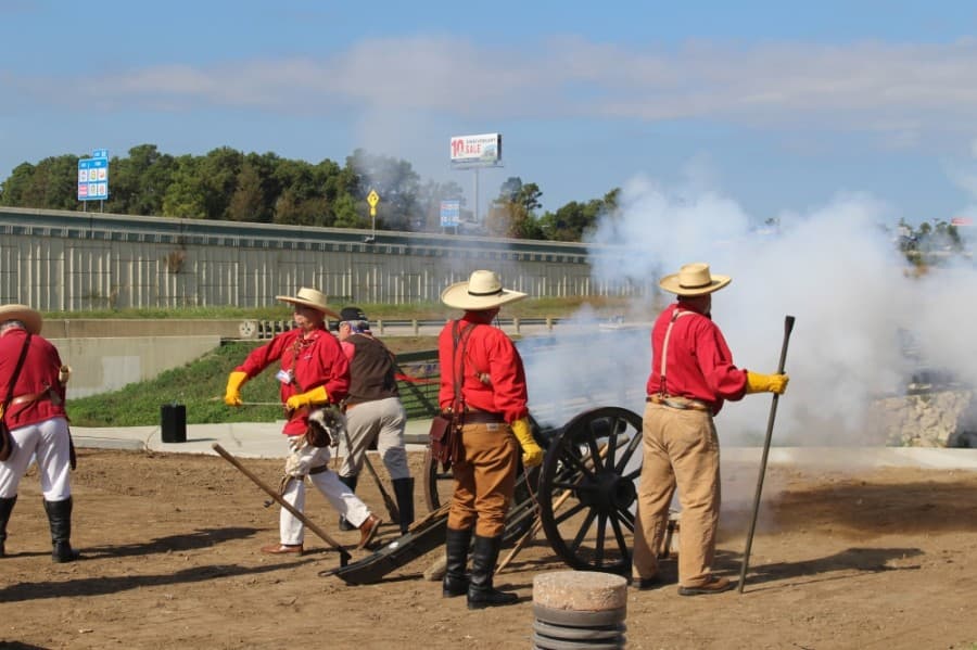 Cannons were fired during the event. (Eva Vigh/Community Impact Newspaper)