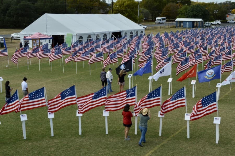 Field of Honor took place Nov. 7-15 at San Gabriel Park in Georgetown. (Taylor Girtman/Community Impact Newspaper)