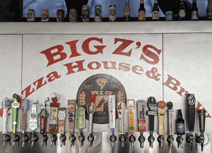 Beers on tap. (Courtesy Big Z's Pizza House & Brew)
