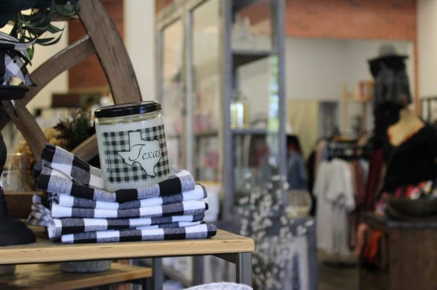 According to business co-owner Caeli Condit, a number of Twisted Willow Mercantile's products come from Texas-based vendors and artisans. (Adriana Rezal/Community Impact Newspaper)