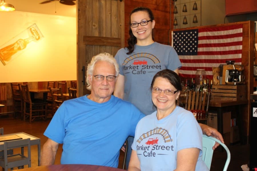 Market Street Cafe is owned and operated by Forrest and MaryEllen Edmonds and their daughter Elaine. (Adriana Rezal/Community Impact Newspaper)