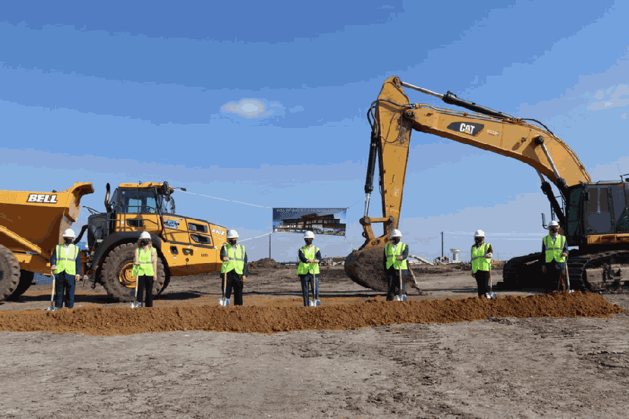 Representatives for PGA of America, Adolfson & Peterson, Cushman & Wakefield and Page gathered for a groundbreaking on the new corporate headquarters for the PGA of America in Frisco in September. (Courtesy Adolfson & Peterson Construction)