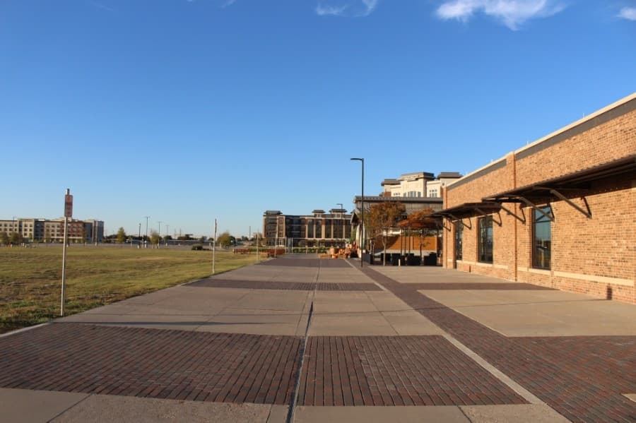 The west side of the food hall’s property will be used for larger live music acts. (Elizabeth Uclés/Community Impact Newspaper)
