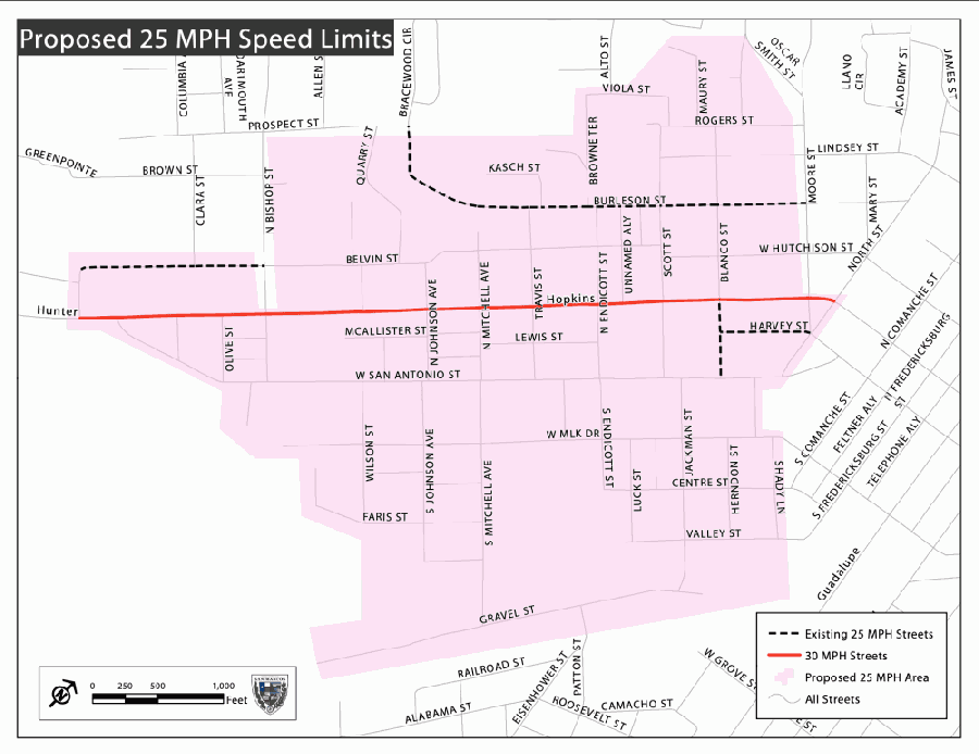 Speed limits to be reduced southwest of downtown San Marcos