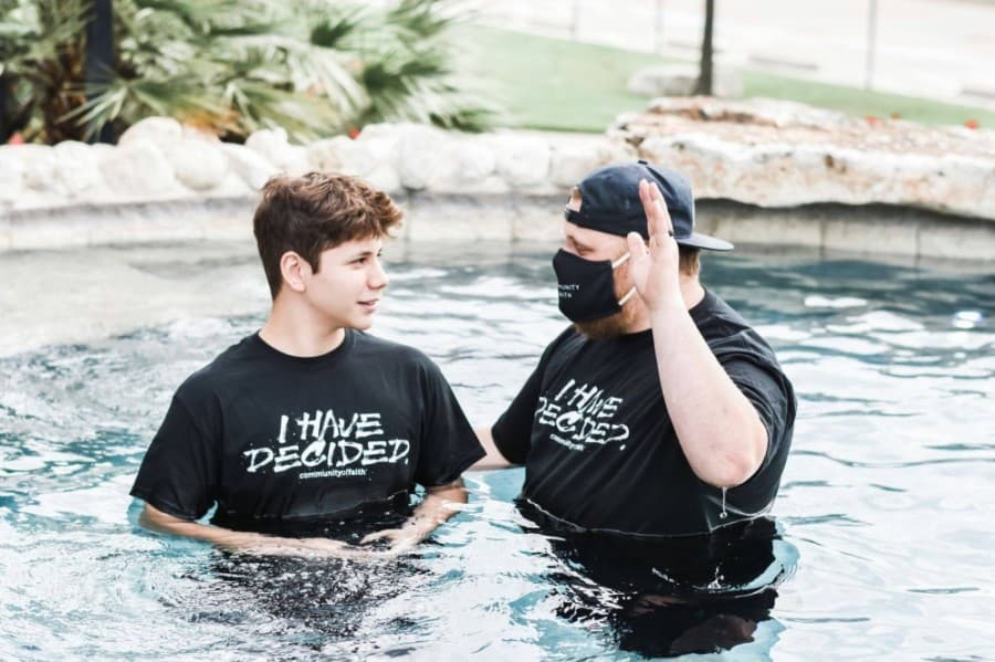 Community of Faith officials offered to meet individuals at the swimming pool or pond of their choice to conduct baptisms this summer. (Courtesy Community of Faith)