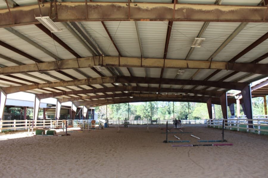 Callegari Equestrian Center is located on 25 acres and features two covered arenas. (Shawn Arrajj/Community Impact Newspaper)