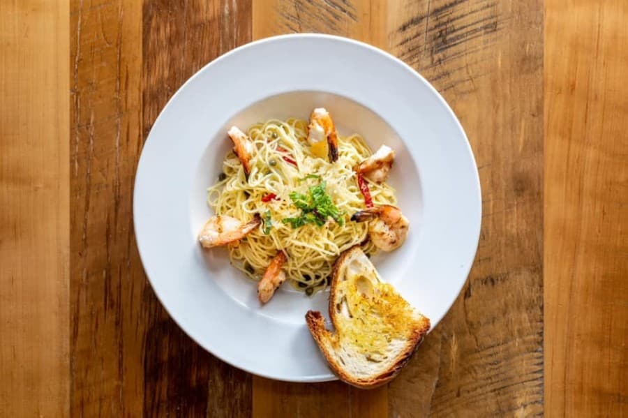 The Lemon Pasta is topped with capers, crushed red pepper and sun-dried tomatoes. (Courtesy Local Table)