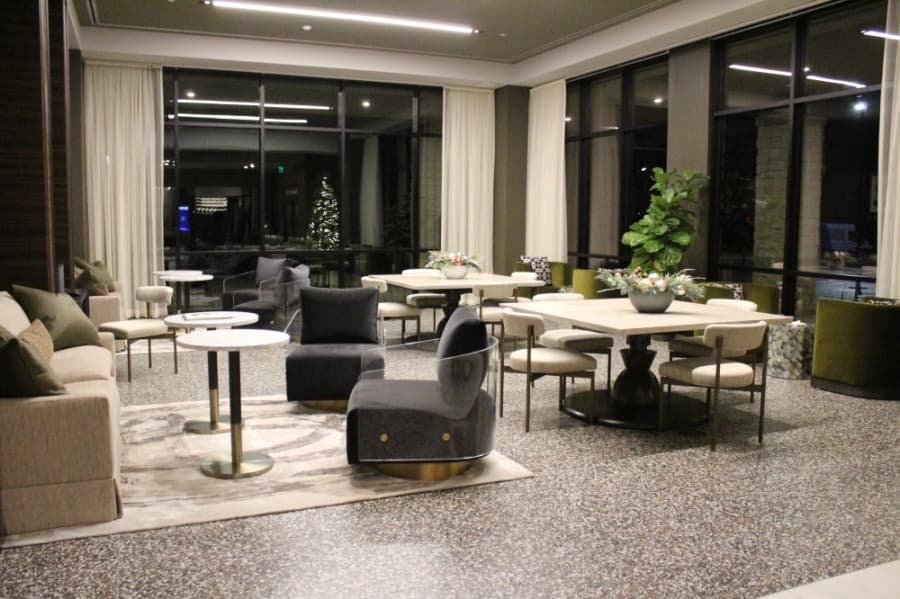 The hotel features a workspace for guests and visitors to use. (Sandra Sadek/Community Impact Newspaper)