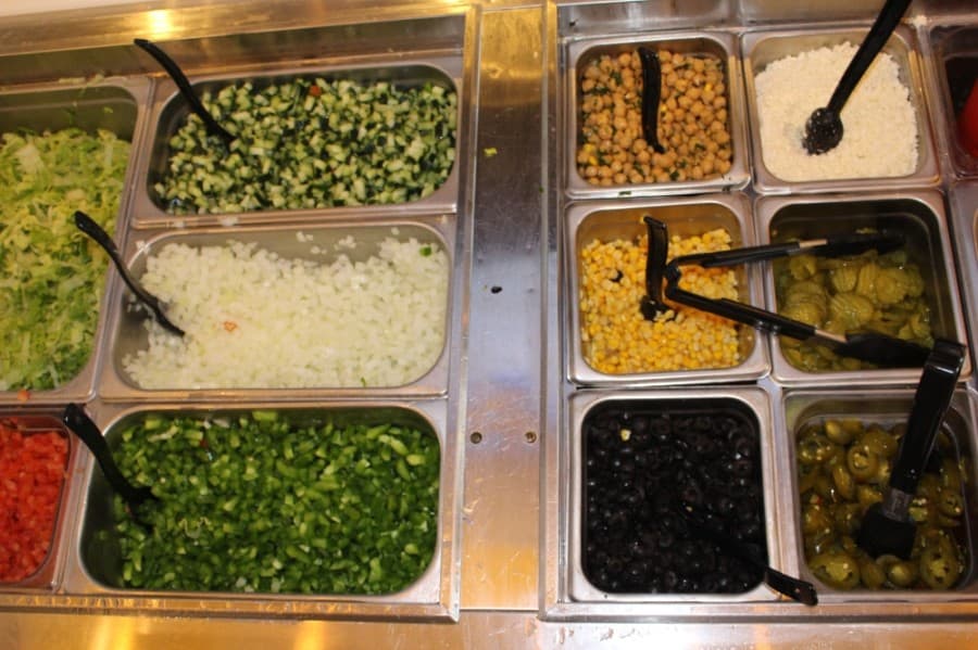 Gyro Republic offers a variety of different fresh toppings. 