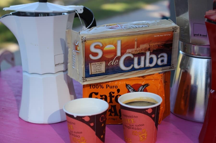 Havana House also offers merchandise including Cuban coffee grounds. (Adriana Rezal/Community Impact Newspaper)