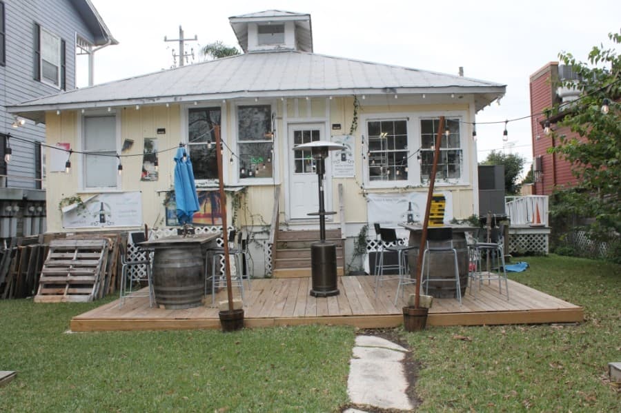 The outdoor space at Paradise has been revamped to accommodate both live performance and lounging.  (Colleen Ferguson/Community Impact Newspaper)