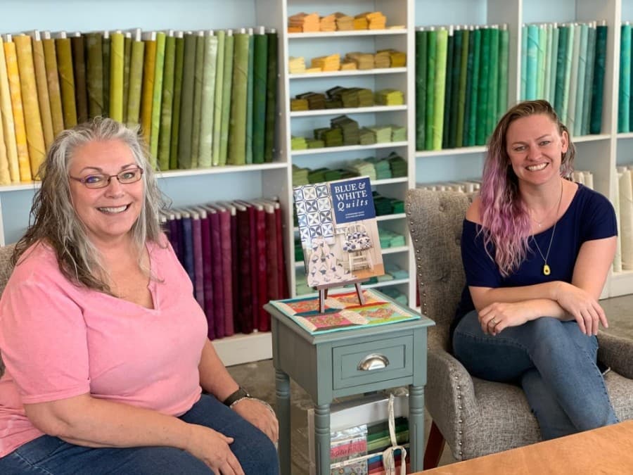 Owner Lynn Farestad (left) started Stitched with Love in McKinney with her daughter Lyssa Rel (right) in 2013. (Photos courtesy Stitched with Love)