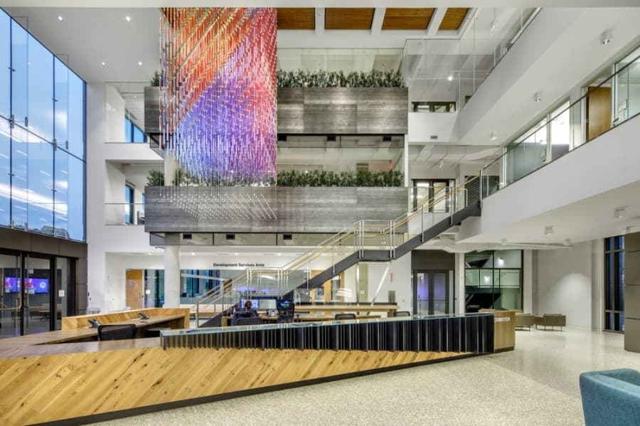 The City of Austin Permitting and Development Center finished construction Dec. 4. The $121 million building will house more than 900 city employees in the permitting and development services departments. (Courtesy city of Austin)
