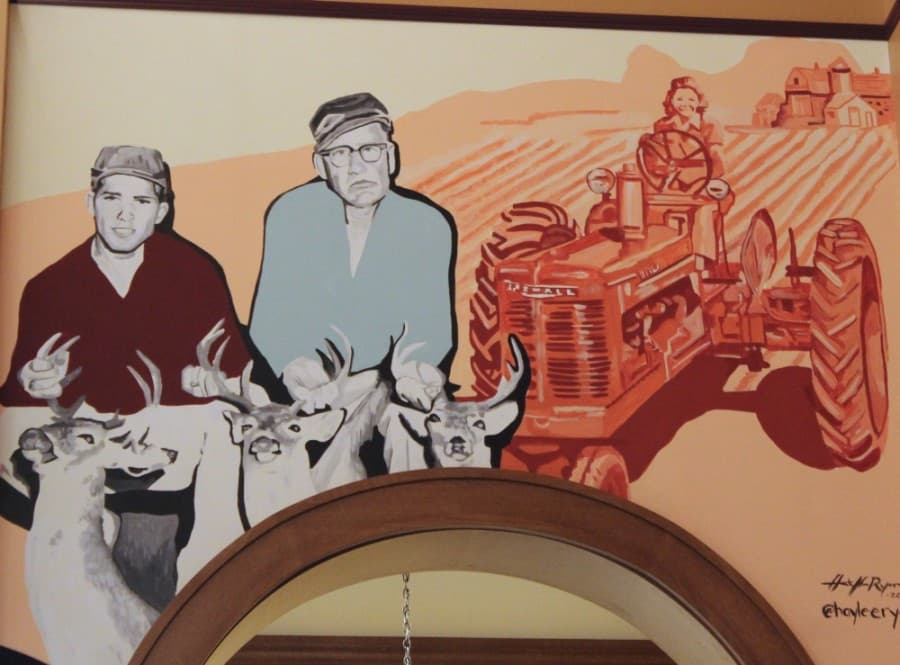 The final mural honors the city of Grapevine's longest-serving mayor, William D. Tate, and his father, who also served as mayor. (Sandra Sadek/Community Impact Newspaper)