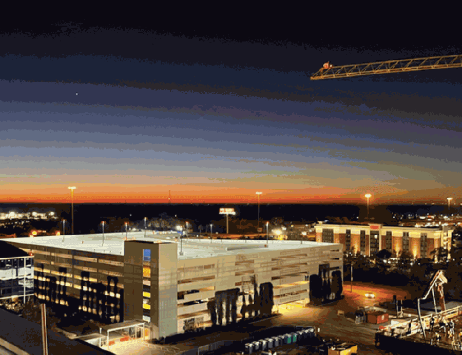 Work on Memorial Hermann The Woodlands Medical Center includes the construction of a new patient tower and parking area. (Courtesy Memorial Hermann The Woodlands Medical Center)