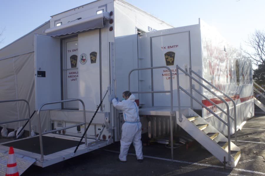 Photo of a medical trailer