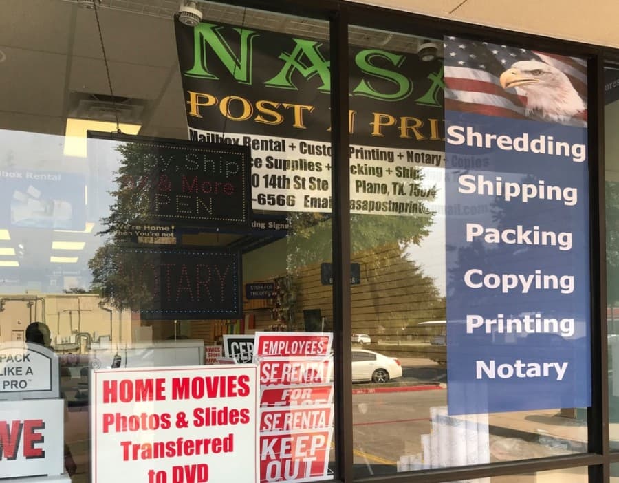 Shipping and printing in Plano available at Nasa Post n Print