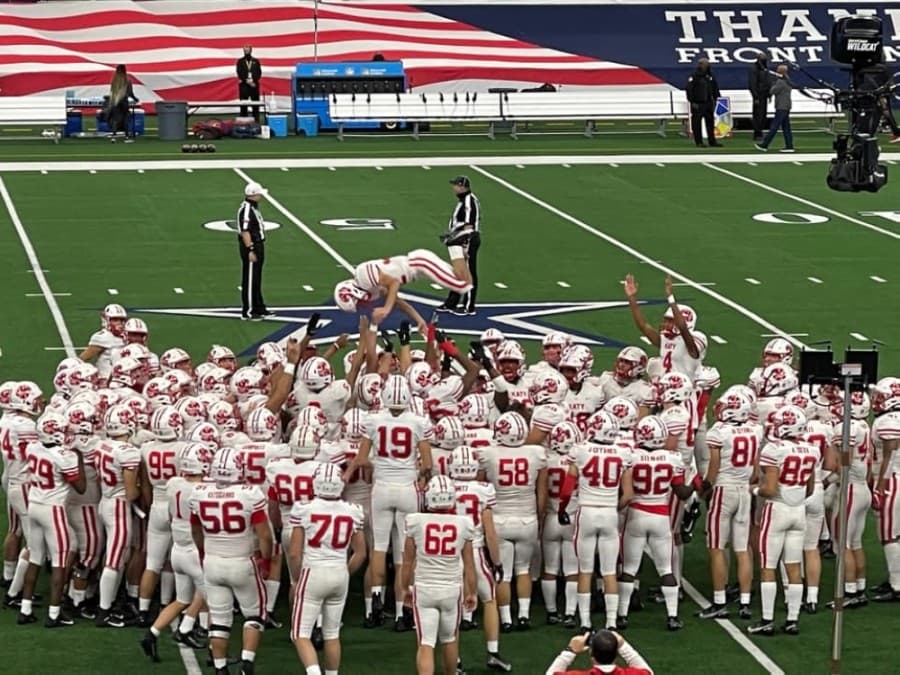 The Katy High School Tigers beat the Cedar Hill Longhorns on Jan. 16, earning the school’s ninth UIL 6A championship title. (Courtesy Brent Hallmark)