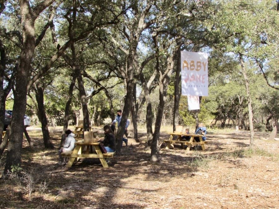 Abby Jane Bakeshop has outdoor seating. (Nicholas Cicale/Community Impact Newspaper)