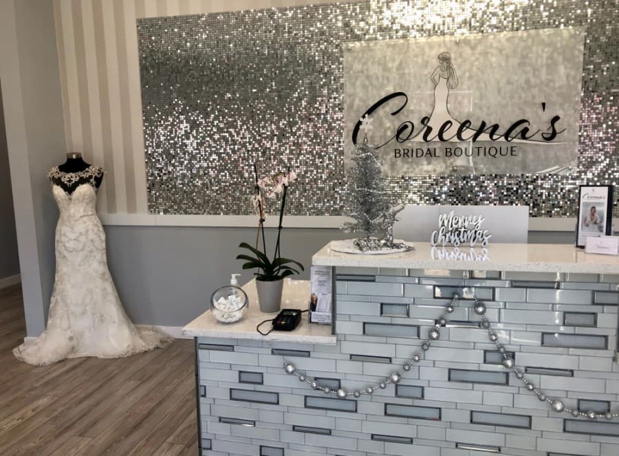 Coreena’s Bridal Boutique opened downtown in 2020. (Sally Grace Holtgrieve/Community Impact Newspaper)