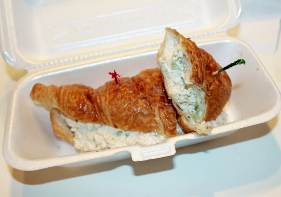 One of the most popular dishes at Chelsea Deli & Cafe is the chicken salad croissant ($6.19). (Andy Li/Community Impact Newspaper)