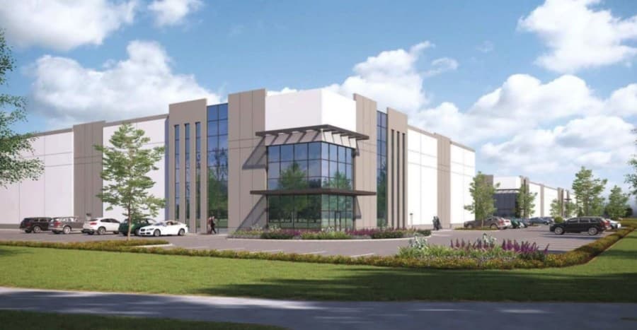 A rendering shows how the development would have looked if approved. (Courtesy Crow Holdings Industrial)