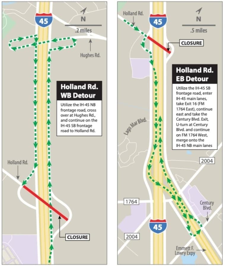 I-45 and Holland Road to undergo intersection flip