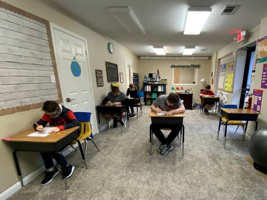 Students at Texas Autism Academy receive in-person instruction with social distancing and other safety guidelines this year. (Courtesy Texas Autism Academy)