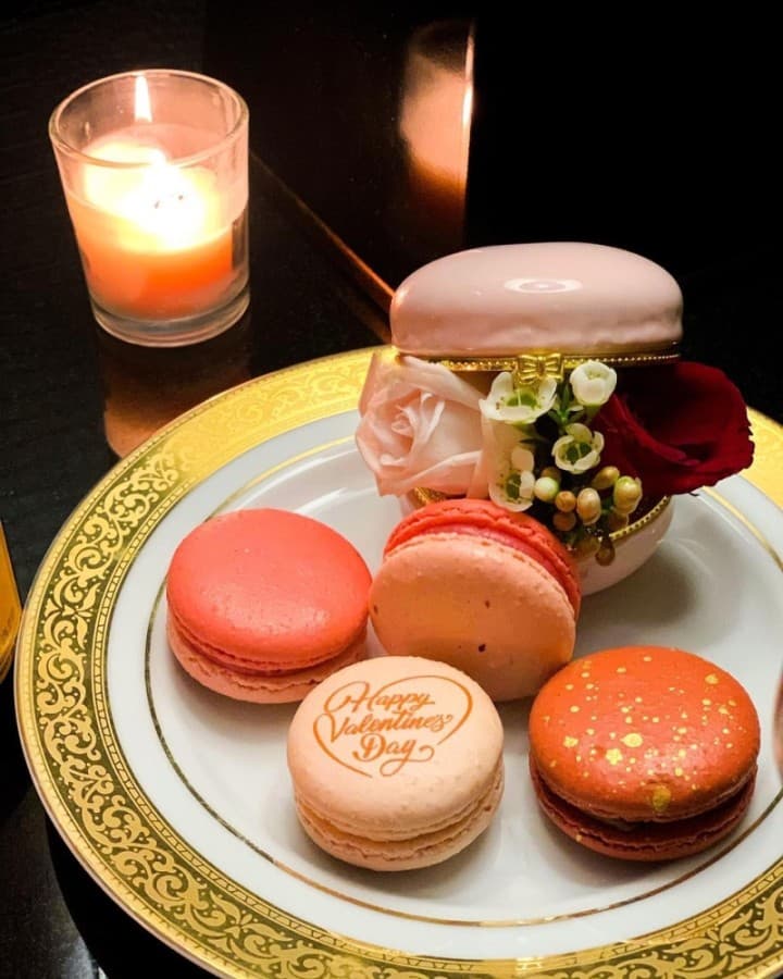For Valentine's Day, Rajani made dark chocolate-dipped strawberries, raspberry rose, strawberry champagne and chocolate cherry macarons. (Courtesy Macaron by Patisse)