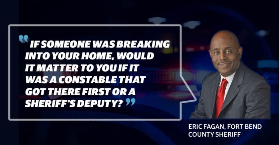 Sheriff Eric Fagan's reversal of 2019 dispatch policy brings relief to Fort Bend County officials