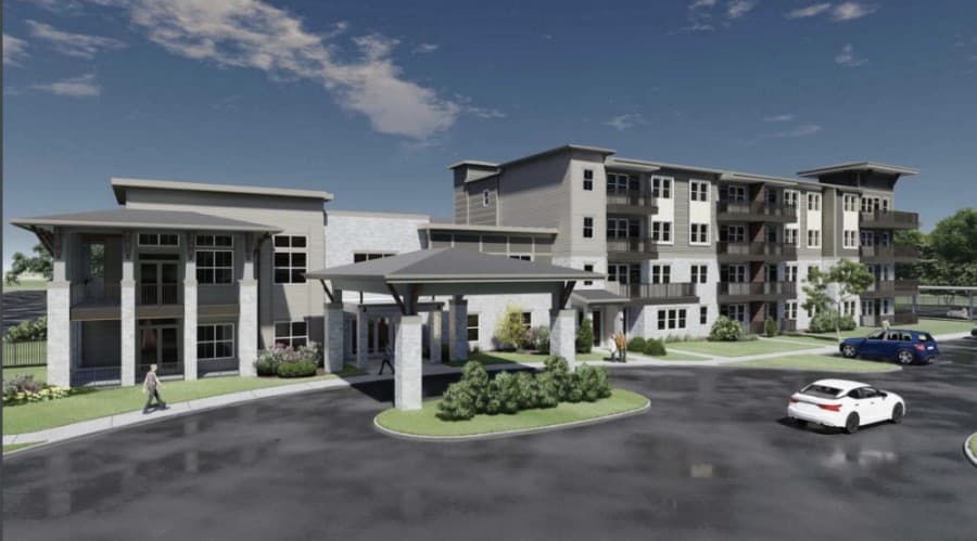 The multifamily development will include one- and two-bedroom units, according to city documents. No three-bedroom units have been proposed for the project. (Renderings courtesy city of Pflugerville)