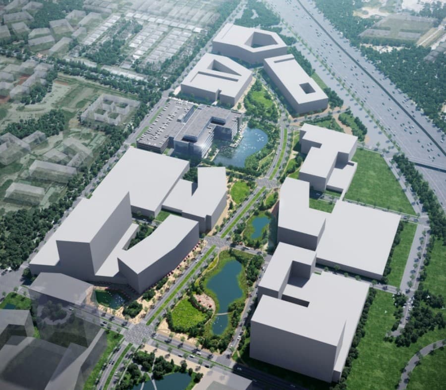 The masterplan for the 53-acre Levit Green has nine proposed projects, which are expected to offer up to 4 million square feet for the life sciences industry. (Courtesy Levit Green)