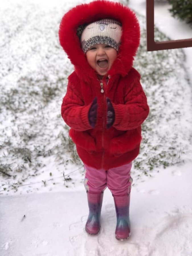 Sugar Land and Missouri City residents bundled up to play in snow. (Courtesy Marissa Lynn Ramirez) 