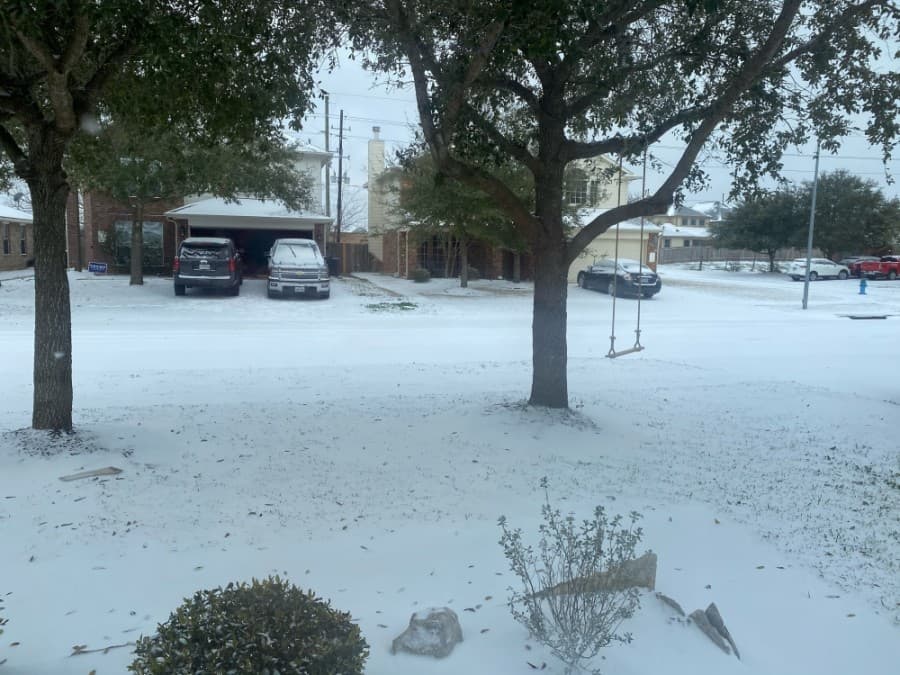 Residents near Telge and Grant roads woke up to a winter wonderland. (Courtesy Calliann Pagel)