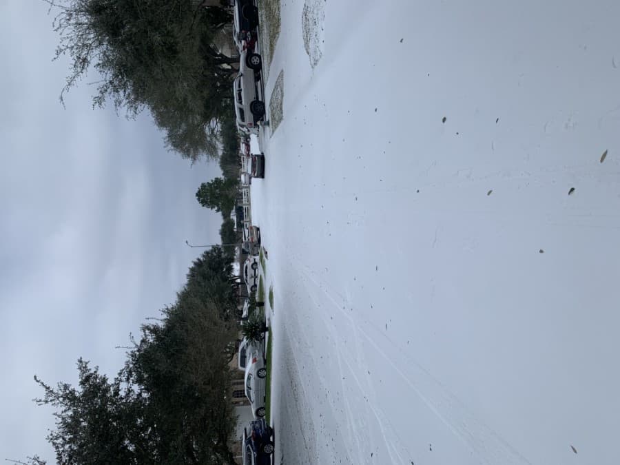 Snow-covered roads in Cy-Fair present hazardous driving conditions. (Courtesy Brian Gillespie)