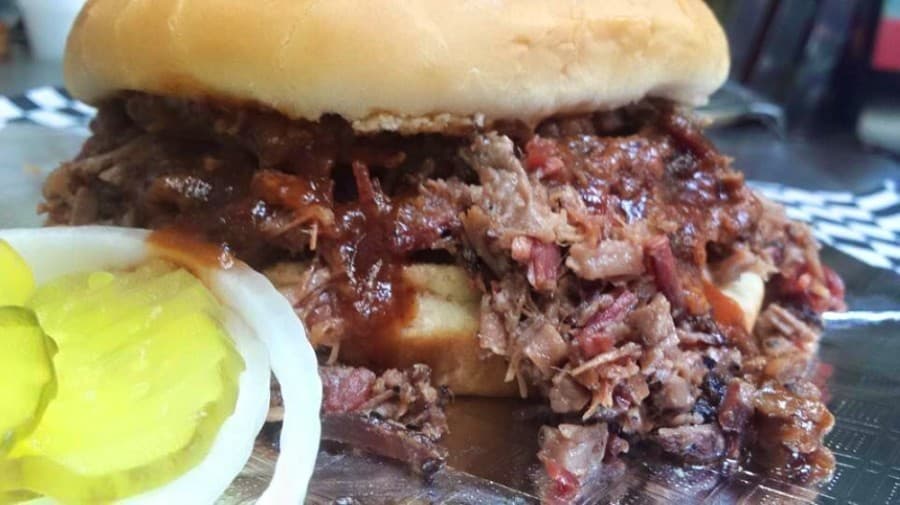 The chopped beef sandwich ($9.95) is one of several sandwiches offered at the eatery. (Courtesy SouthernQ BBQ and Catering)