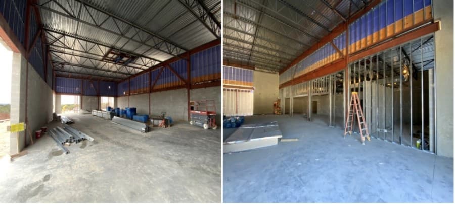 Photos of a school under construction