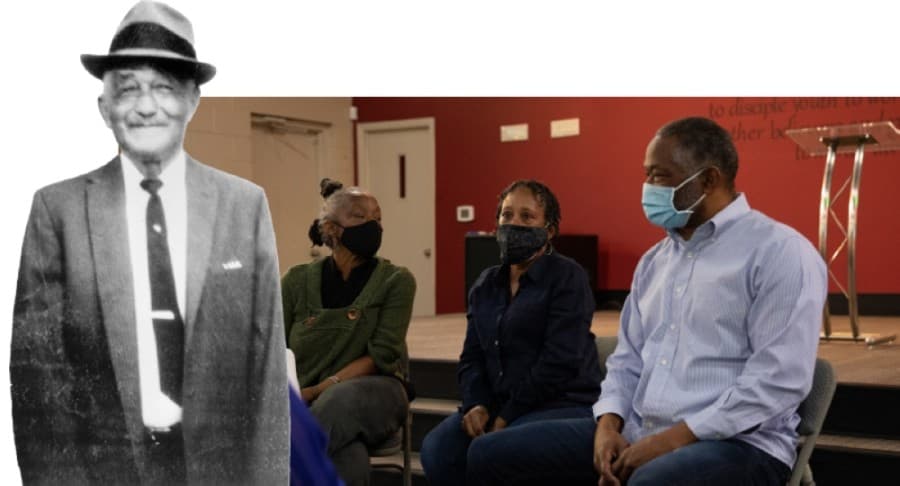 Cousins Dollie Thomas, Toni Thomas and •James Thomas III• are the grandchildren of James “Jim” Lawrence Thomas (pictured left). Their fathers Ben and James also played a large role in the integration of Plano ISD, Toni said. (Liesbeth Powers/Community Impact Newspaper)
