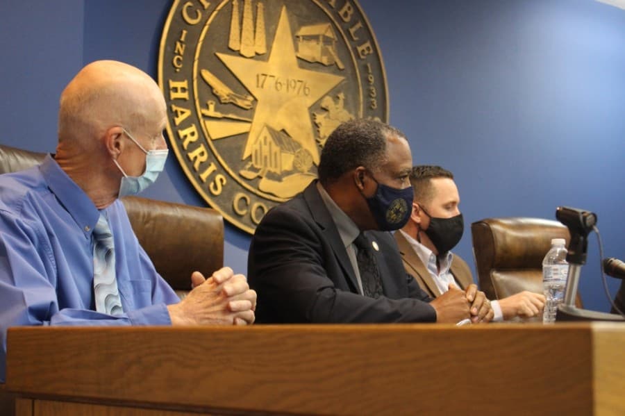 Humble City Council voted unanimously at the Feb. 25 City Council meeting to appoint Bruce Davidson, left, to fill the vacant Place 3 seat. (Kelly Schafler/Community Impact Newspaper)
