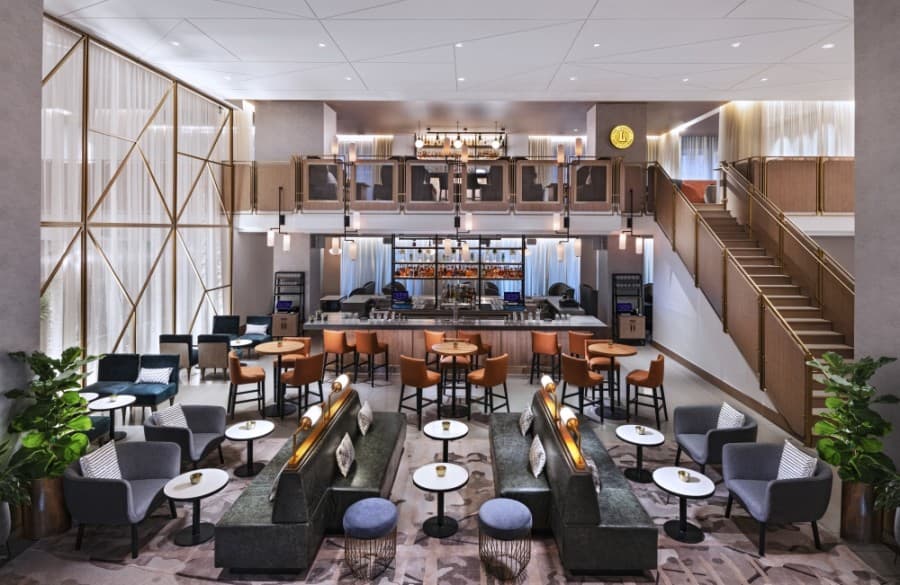 The Lobbyist, a two-story cocktail bar, opens within the Austin Marriott Downtown on March 4. (Courtesy Austin Marriott Downtown)
