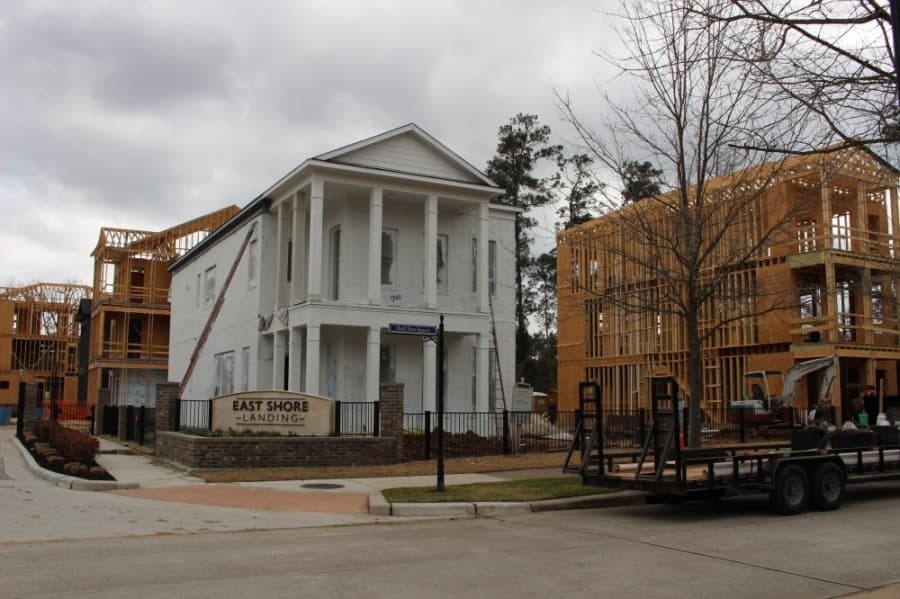 Here's a look at construction in East Shore Landing in The Woodlands, where less than a dozen home sites remain