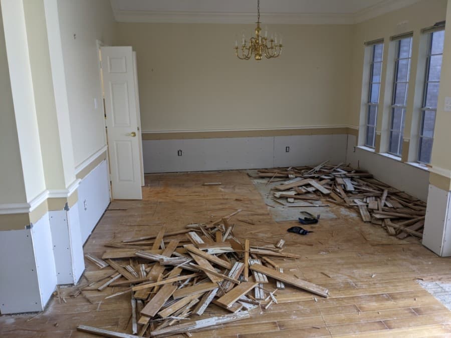 A Clear Lake home has to have its bamboo floor replaced after it was soaked from broken pipes. (Jake Magee/Community Impact Newspaper)