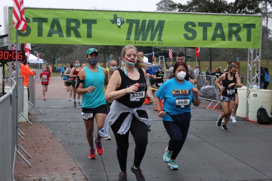 The Woodlands Marathon runners were assigned different start times based on group numbers. The 5K race and 2K fun runs took place Feb. 27. (Photos courtesy FinisherPix)